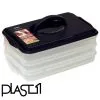 Plast1 3x0,8l Kahvallinen Säilytyslaatikko -Huonekalut kauppa 5710255217003