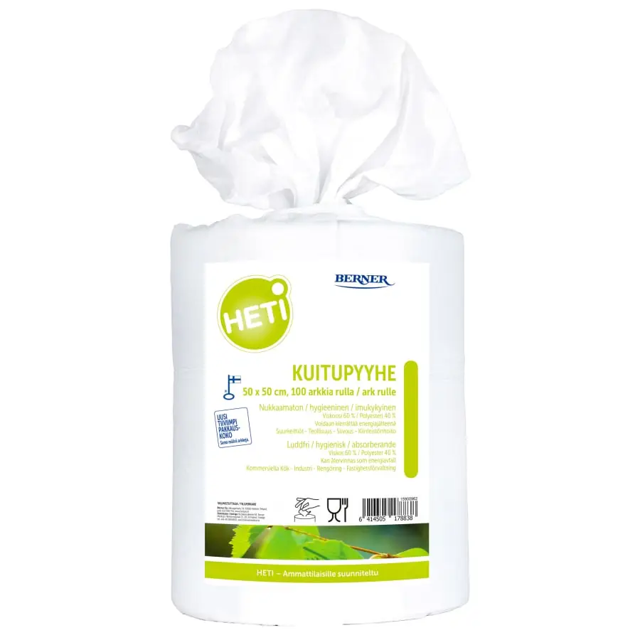 Heti 50x50 Cm Kuitupyyhe 100 Arkkia/rulla 3 Heti 50x50 Cm Kuitupyyhe 100 Arkkia/rulla