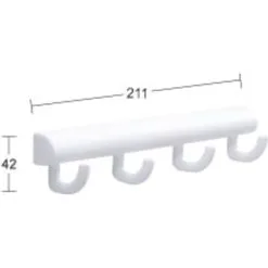 Habo 4 Valkoinen Naulakko