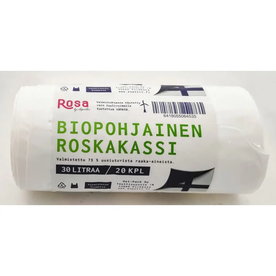 Rosa 30 L Valkoinen 20 Kpl Biopohjainen Roskakassi 3 Rosa 30 L Valkoinen 20 Kpl Biopohjainen Roskakassi