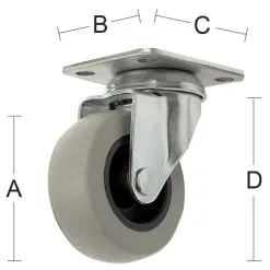 Habo 4007 75 Mm Kääntyvä Kalustepyörä