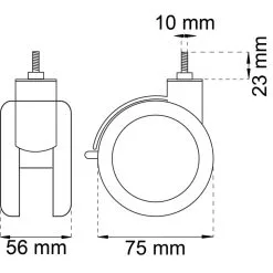 Habo 75mm Kaksoispyörä Jarrulla -Huonekalut kauppa 7317900120459 2