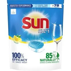 SUN® Sun All-in-1 Lemon 78 tab Konetiskitabletti -Huonekalut kauppa 8720181256172