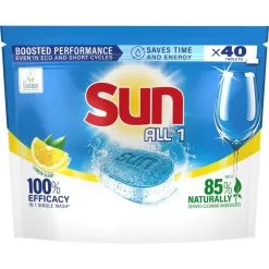 SUN® Sun All-in-1 Lemon 40 tab Konetiskitabletti -Huonekalut kauppa 8720181256189
